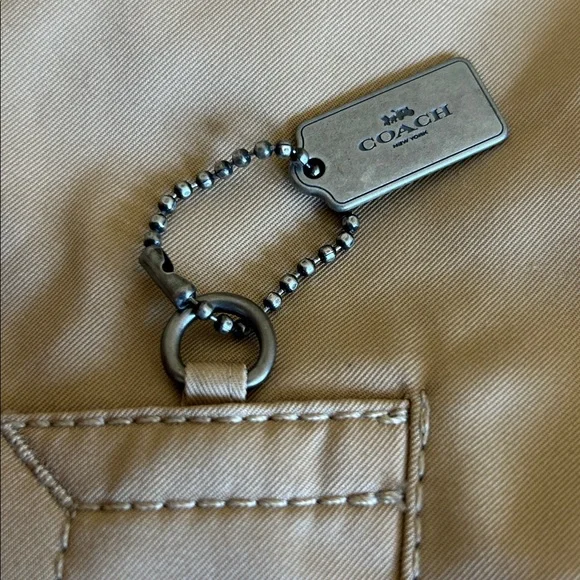 NWT COACH Men’s Trench Coat Khaki Beige Color Size XXL Leather details - Picture 16 of 16